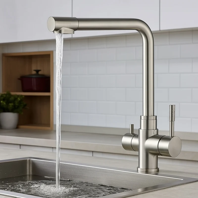 Rubinetto cucina 3 vie per depuratore d’acqua 2 leve Sistema Osmosi