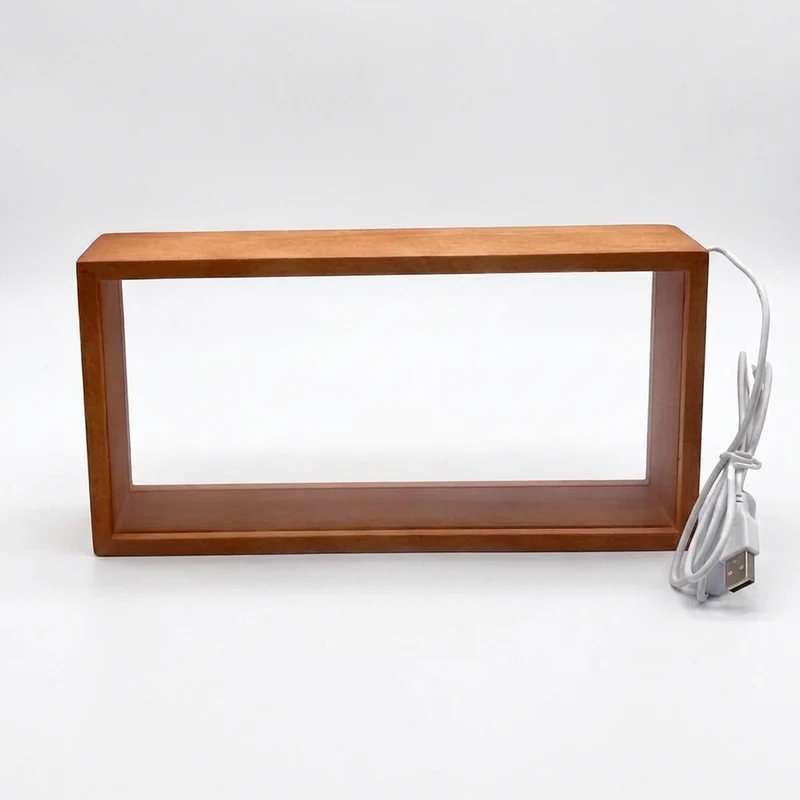 DIY Shadow Box Frame with USB Nightlight – Wood, Acrylic & Resin Display Case, 26×13×6cm