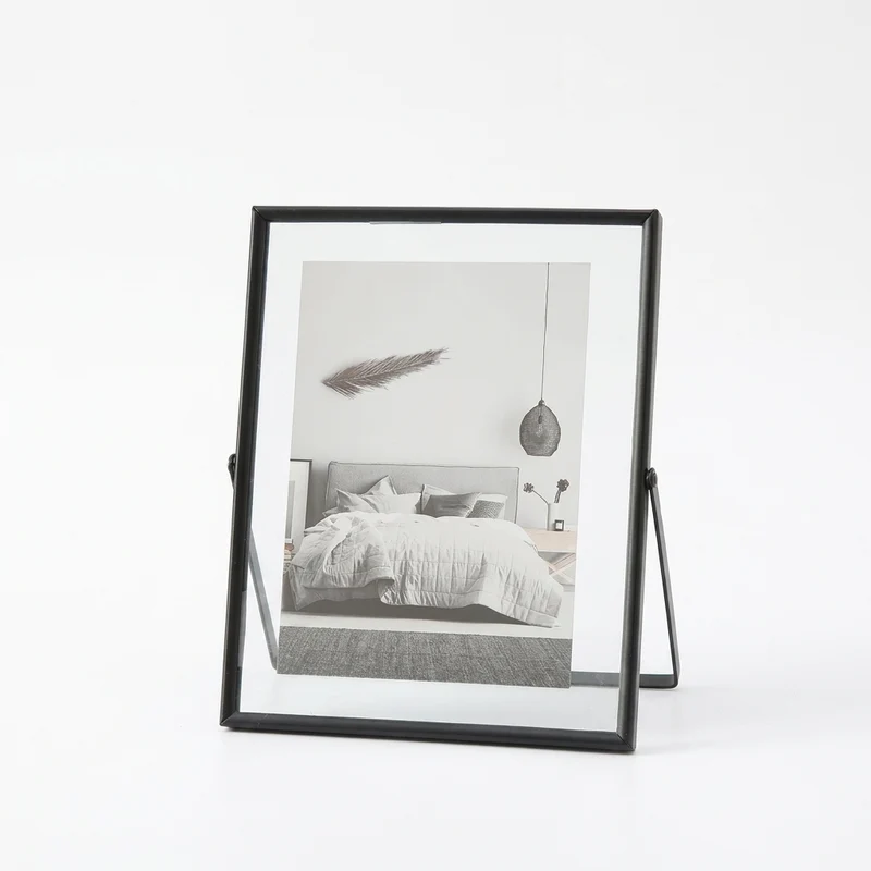 4- & 6-inch Metal Floating Photo Frame — Gold or Black with Transparent Acrylic Panels