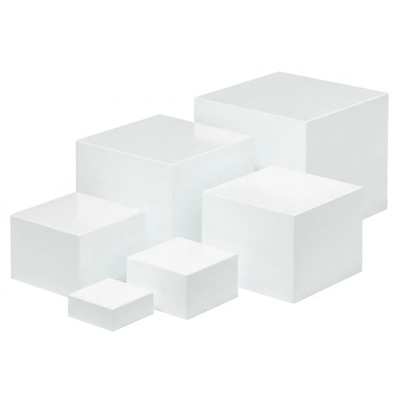 6pc Acrylic Buffet Risers — Stackable Hollow‑Bottom Display for Cupcakes & Desserts