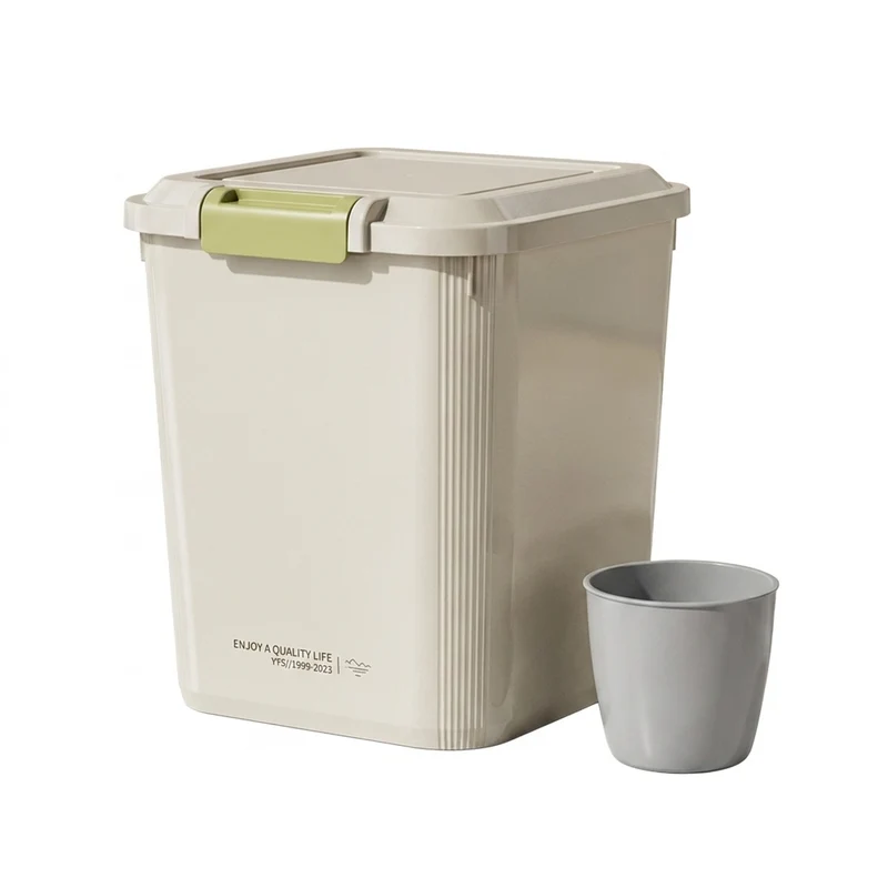 10kg Rice Storage Container – Sealed Grain Dispenser with Buckle & Measuring Cup