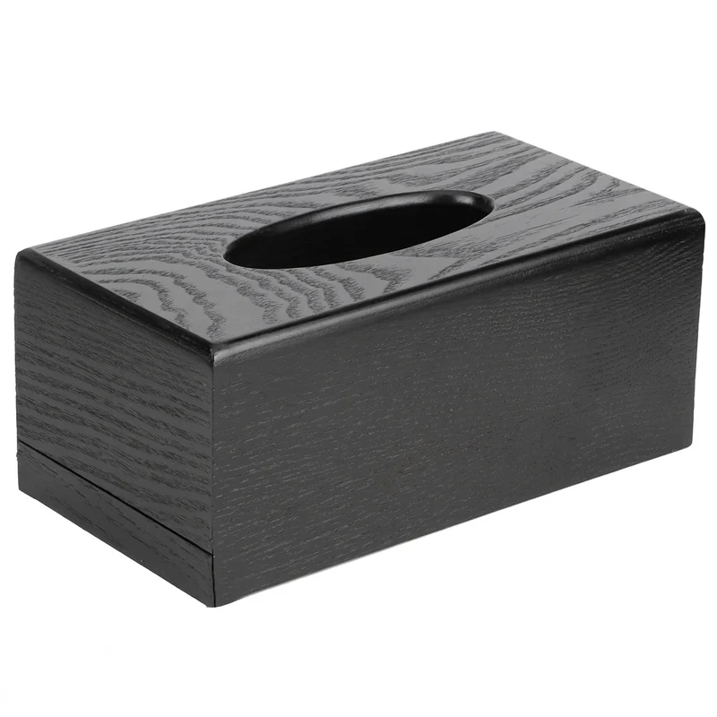 Black Wooden Tissue Box – Elegant Napkin Holder for Home & Hotel