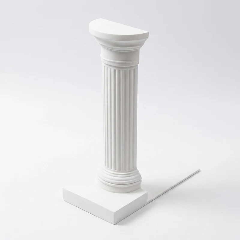 3D Printed Column Bookend (1pc) – Minimalist Desktop Book Stand, White or Black