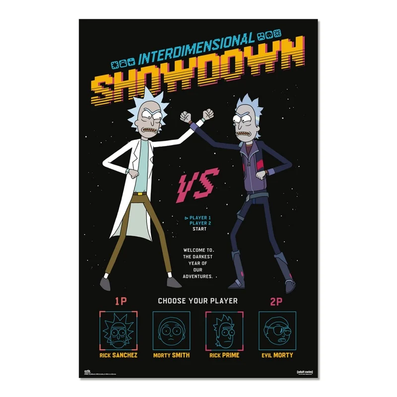 Maxi Poster Rick and Morty Interdimensional Showdown 91x61 cm Incorniciabile A Parete