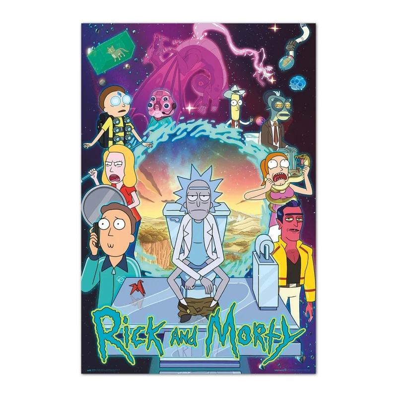 Maxi Poster Rick and Morty Season 4 A Parete 91x61 cm Incorniciabile