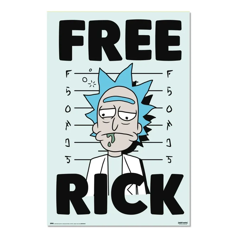 Maxi Poster Rick and Morty Free Kick A Parete 91x61 cm Incorniciabile