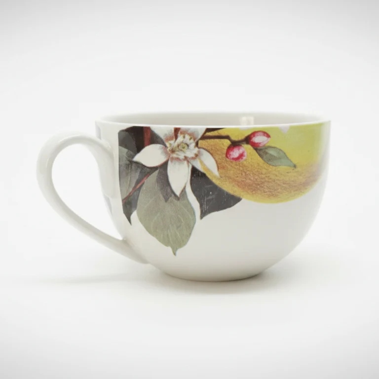 Excelsa Set Lemonello Yellow – Servizio 6 Tazzine Caffè con Piattini in Ceramica Decorata