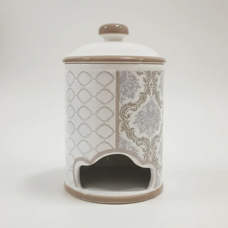 ROYAL Portacialde in Ceramica Shabby Decorato 24 cm | Dispenser Cialde Caffè Design Damascato | Porcellana Pregiata per Cucina