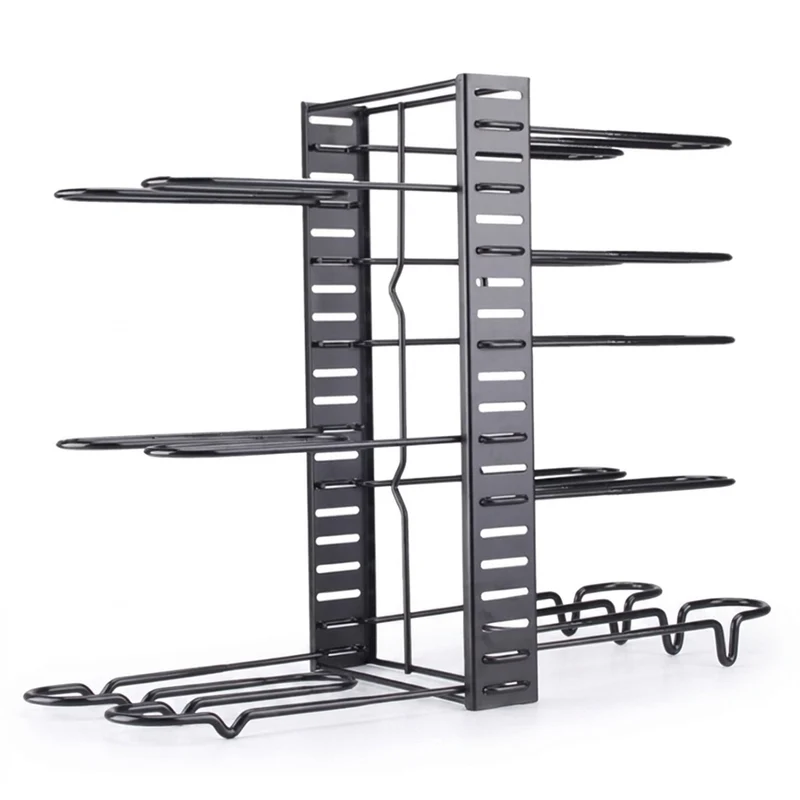8-Tier Adjustable Pan & Pot Organiser Rack — 3 Assembly Options