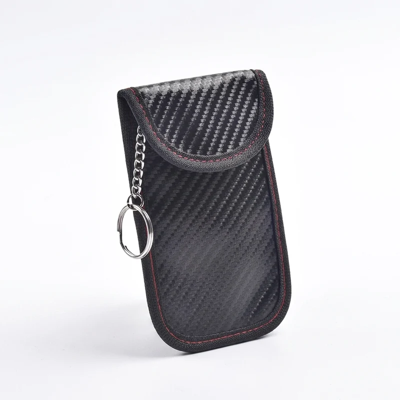 Keyless Car Key Faraday Pouch — RFID Signal Blocking Fob Case (Carbon Fibre)