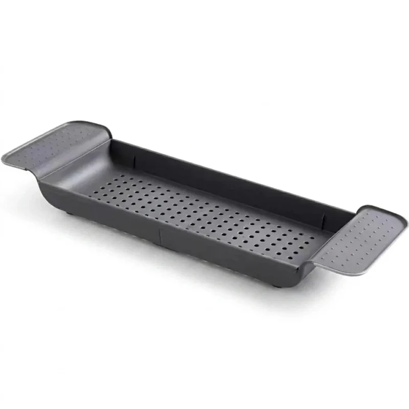 Extendable Bath Shelf Tray with Anti-Slip Phone & Tablet Holder — White or Grey