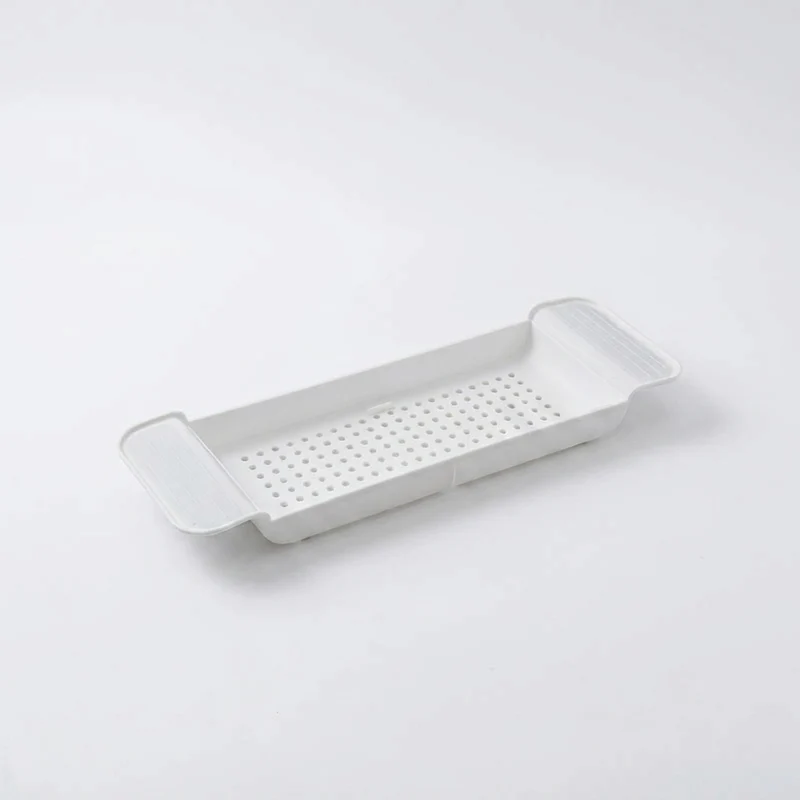 Extendable Bath Tray — Adjustable Bathtub Shelf, Towel & Book Holder (White or Black)