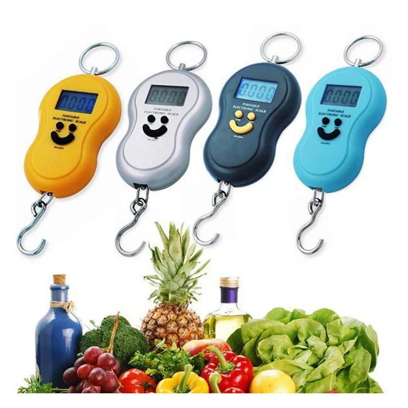 Bilancia portatile LCD con gancio per valige pesa fino a 50 Kg