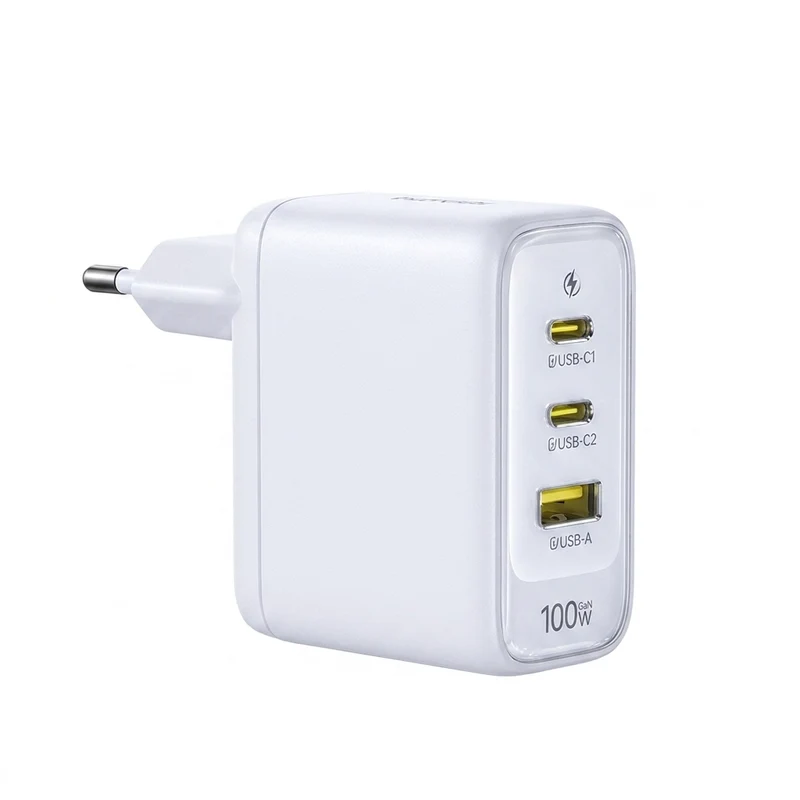 Baseus 100W GaN Fast Charger – 2 USB-C + USB-A, PD/QC/PPS