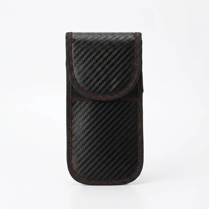 Car Key Signal Blocker Pouch — Faraday RFID Blocking Fob Case (Black)