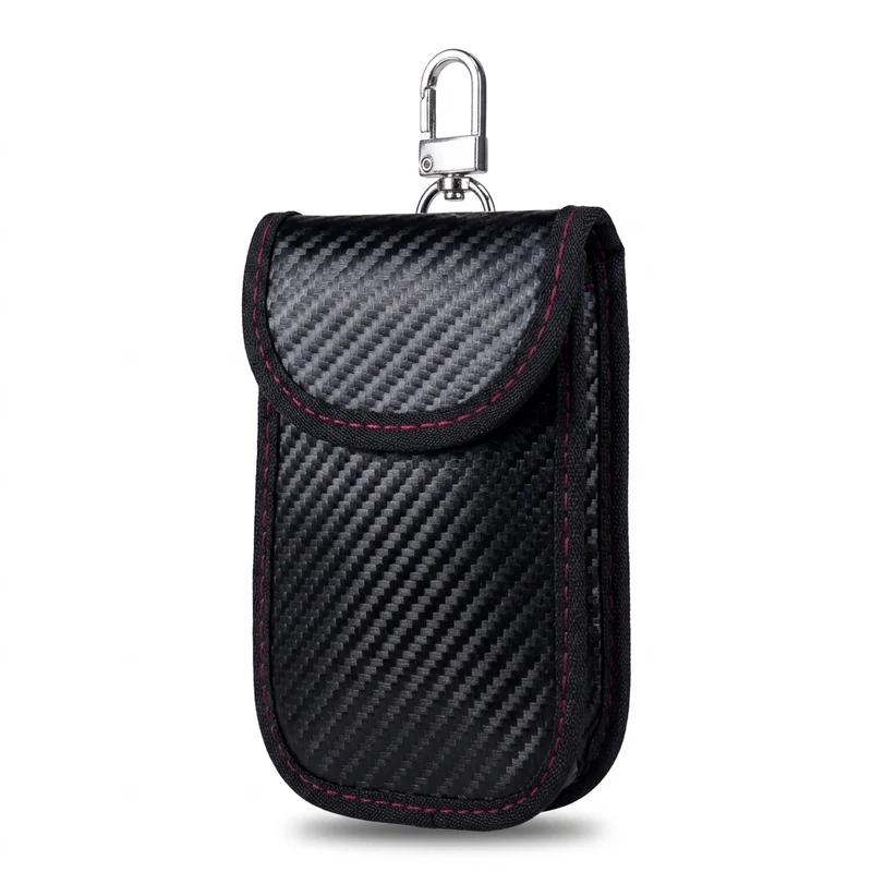 Faraday Key Fob Pouch — Carbon Fibre Signal‑Blocking Protector