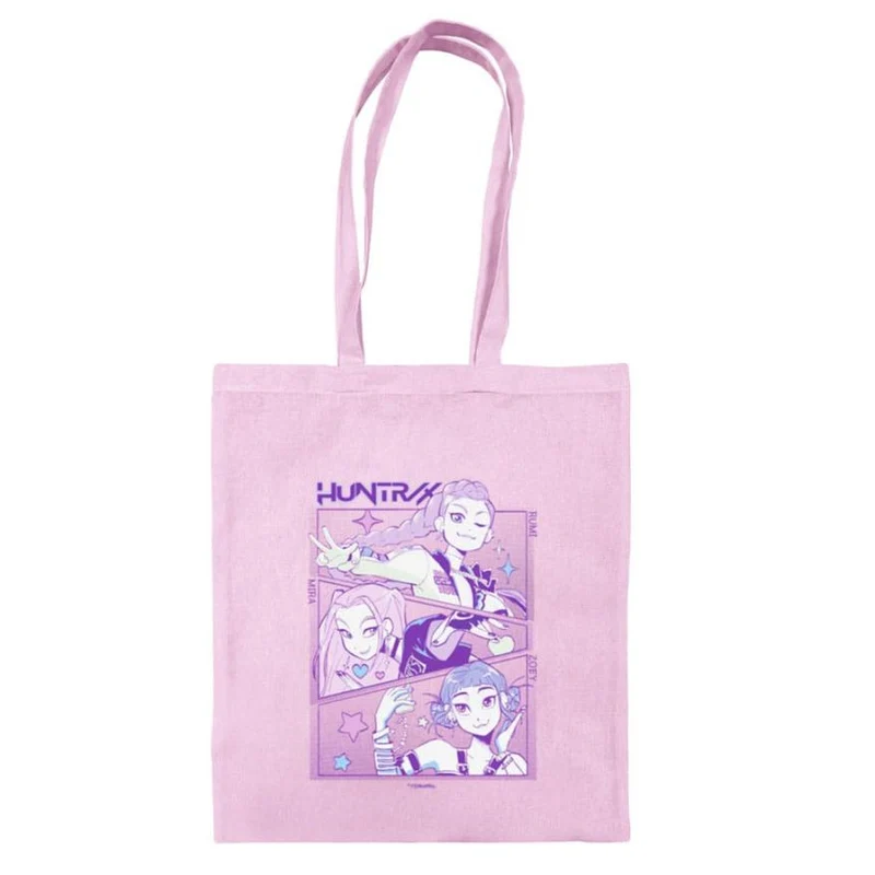Pyramid: K-POP DEMON HUNTERS (HUNTRIX) Light Pink - Tote Bag- Shopping Bag - Borsa in tessuto con manici