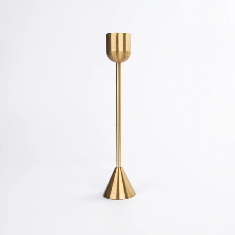 Gold Metal Candle Holder — Aluminium Candlestick for Tables & Events