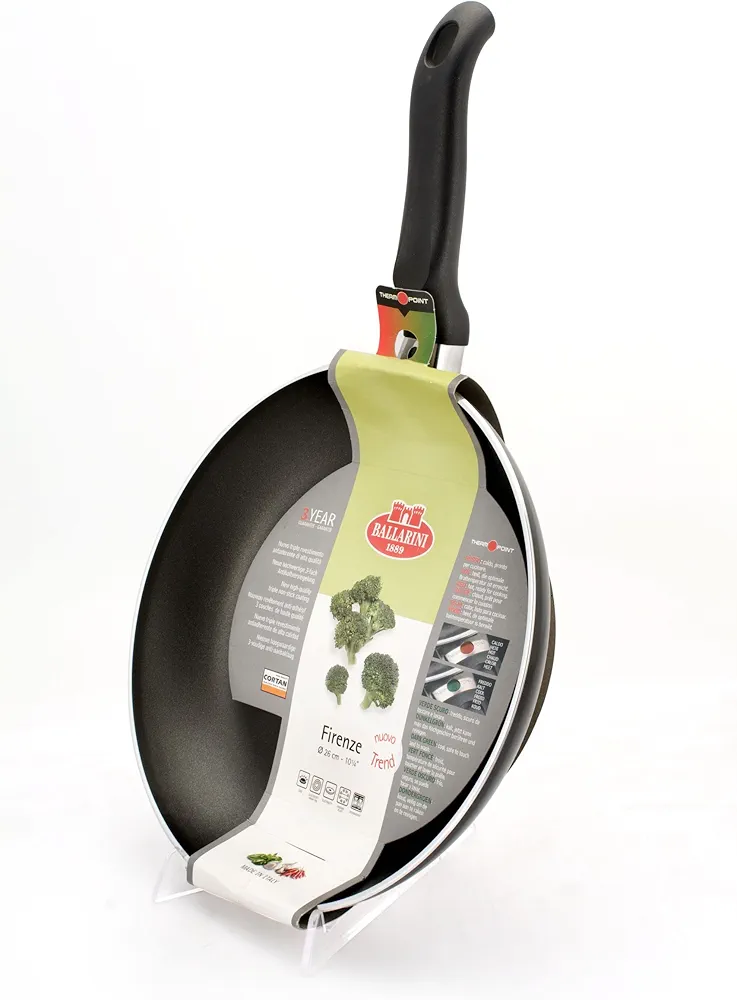 Ballarini Firenze Padella Antiaderente in Alluminio con Thermo Point – Rivestimento CORTAN Alta Resistenza – Made in Italy – Ø 18-32 cm (No Induzione)
