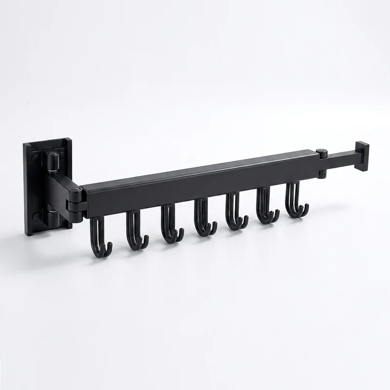 Retractable Wall-Mounted Folding Clothes Hanger — Aluminium, Indoor & Outdoor
