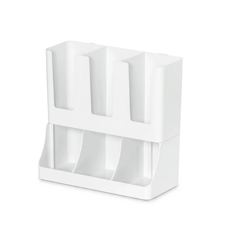 Wall-mounted Coffee Bar Organiser — Cup & Condiment Storage, White or Black