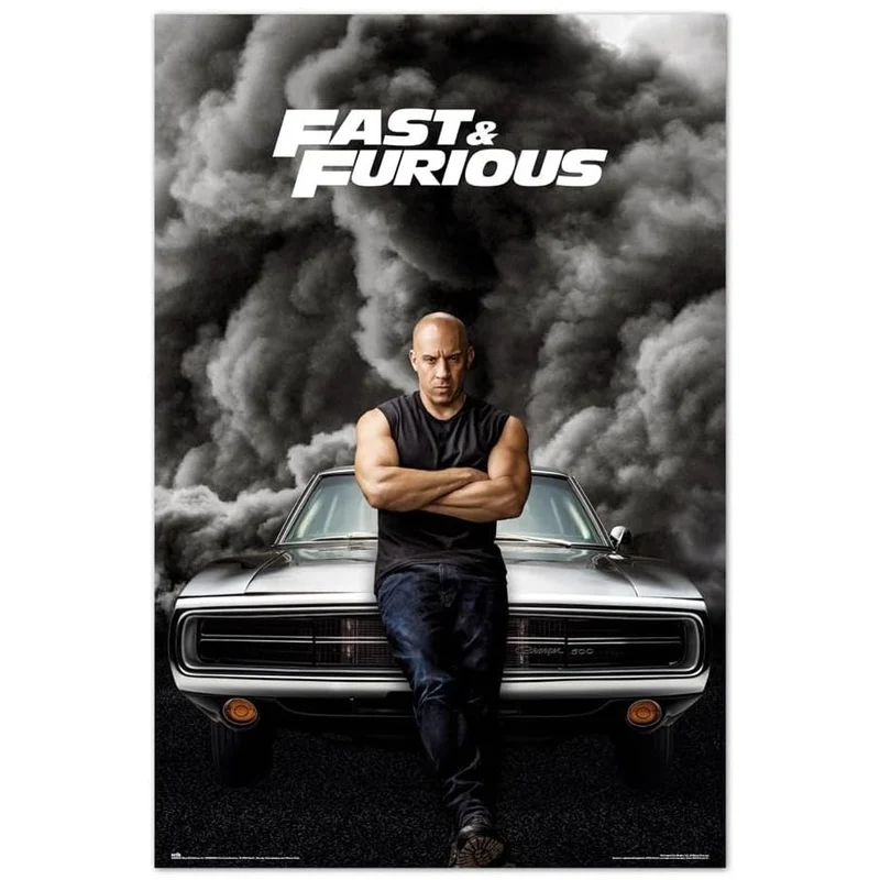 Maxi Poster Locandina (Fast & Furious) Cinema Auto da Corsa, Cult, TV, Arte Incorniciabile da Salone Casa Ufficio 91x61 cm