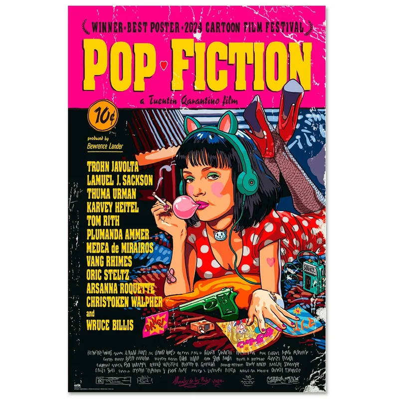Maxi Poster Locandina Film (Pop Fiction) TV Cinema Pulp Cult Arte Incorniciabile a parete da muro Casa Ufficio Locanda Nerd 91x61 cm