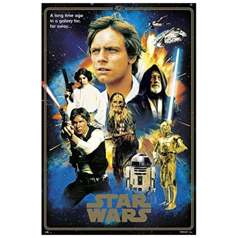 Maxi Poster - Locandina Film - Star Wars (Classic 40th Anniversary Heroes) TV Cinema Cult, Arte Incorniciabile da Pub, Casa, Ufficio, Locanda, Nerd, Licenza Ufficiale 91x61 cm