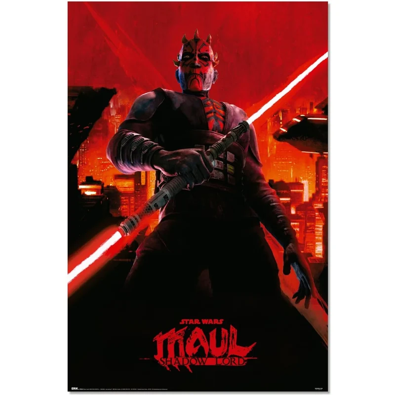 Maxi Poster - Locandina Film - Star Wars (Darth Maul Shadow Lord) TV Cinema Cult, Arte Incorniciabile da Pub, Casa, Ufficio, Locanda, Nerd, Licenza Ufficiale 91x61 cm