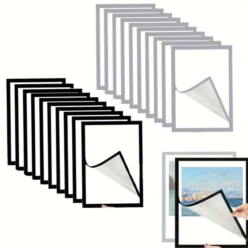Set of 5 Magnetic Self‑Adhesive Photo Frames – A4/A5/A6, PVC with Plexiglass