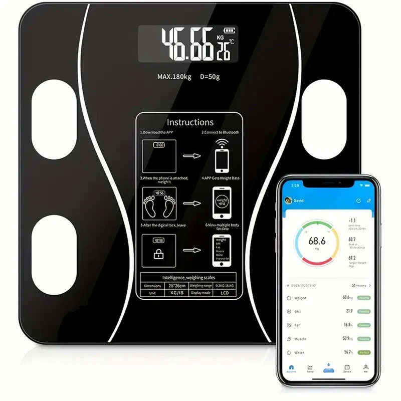 Bilancia digitale bluetooth App massa corporea muscoli grasso 180Kg