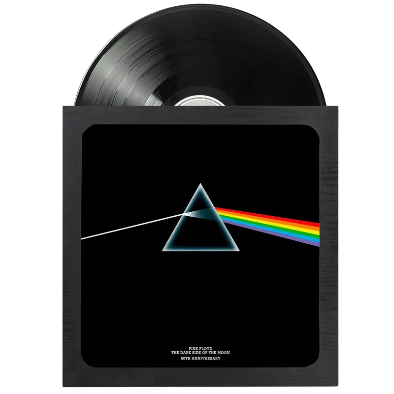 Cornice per Vinile (Nera) Porta Disco Vinile da Parete 35,5 x 35,5 in MDF e Vetro Metacrilato | Cornice Quadrata per Copertina di Album con Accessori per Appenderla - Poster Packaging Protettivo