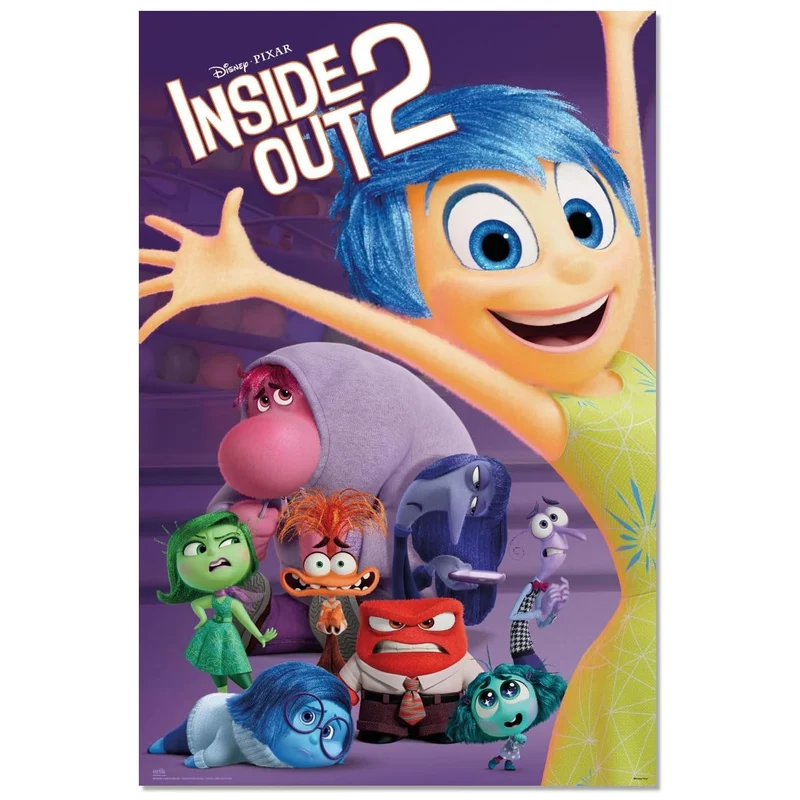 Maxi Poster Disney Pixar (Inside Out 2) Locandina Incorniciabile Film Animation da Cameretta Bambini Nerd 91x61 cm