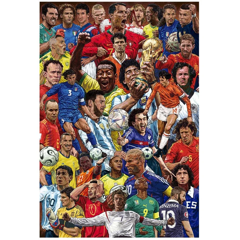 Maxi Poster Sport (Calciatori Leggendari) Gadget Calcio, Football Legendary, da Muro Ufficio Bar Incorniciabile 91 x 61 cm - Fifa World Cup