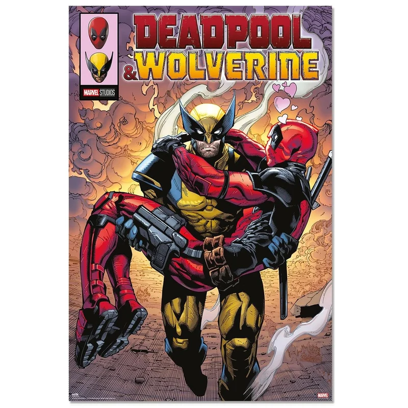 Maxi Poster Marvel (Deadpool e Wolverine 1) a Parete per Cameretta Nerd, Ragazzi, Regalo, Licenza Ufficiale, Incorniciabile 91 x 61 cm
