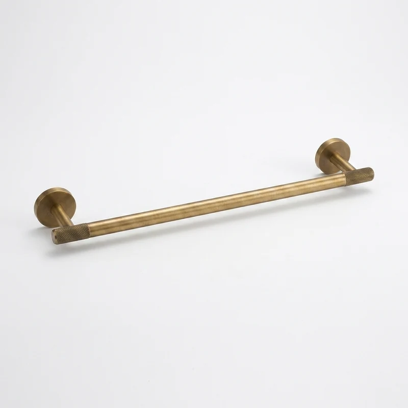 Brass Knurled Antique Bronze Bathroom Hardware – Towel Rack, Toilet Roll Holder & Hook