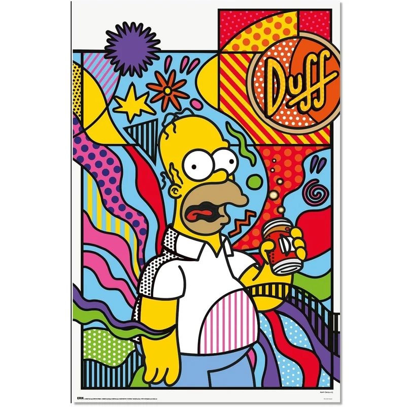 Maxi Poster TV - The Simpsons (Homer con Birra Duff) 91x61 cm Arte Incorniciabile Animation da Pub Casa Ufficio Locanda Nerd Gamers
