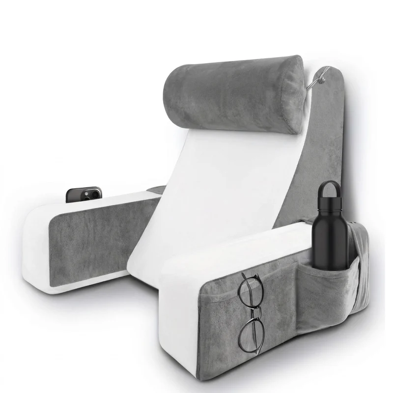 Extra-Large Memory Foam Reading Pillow – Armrest Bed Cushion for Reading, TV & Gaming