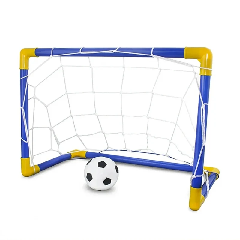 Mini Folding Indoor/Outdoor Football Goal Set with Inflatable Ball