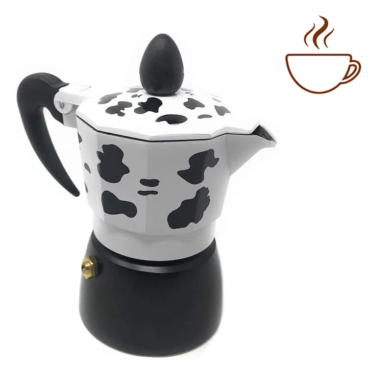 Caffettiera effetto mucca moka 1 2 3 tazze macchina del caffè