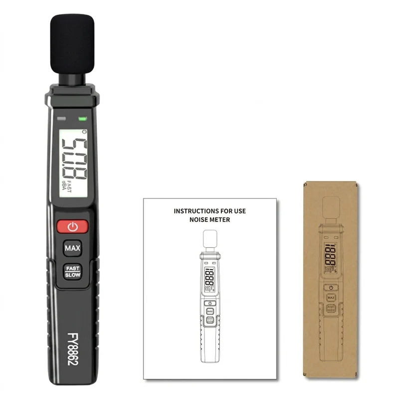 Digital Sound Level Meter (30–130 dB, A‑weighted) – Handheld Decibel Monitor