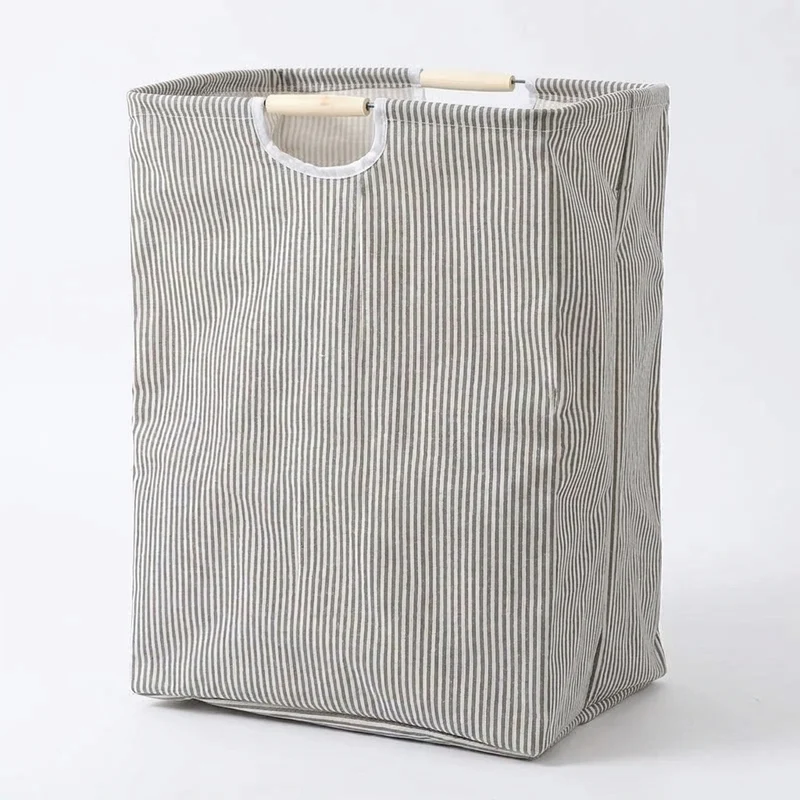 Collapsible Cotton Laundry Hamper with Handles — Large Capacity
