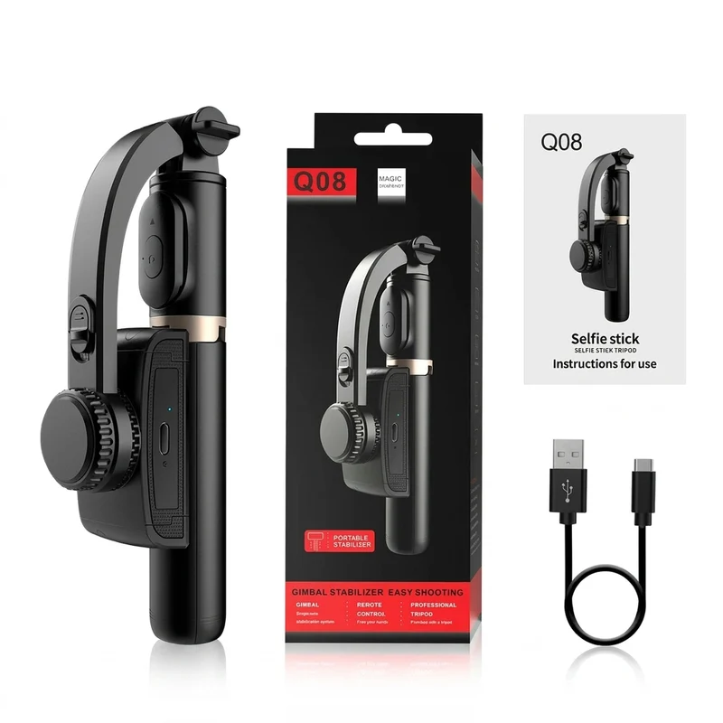 Q08 Handheld Gimbal Stabiliser & Selfie Stick with Bluetooth Remote for Smartphones