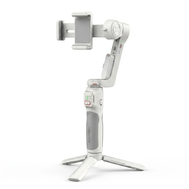 A10 Handheld Smartphone Gimbal with Fill Light, Extension Rod & Remote — for iPhone & Samsung