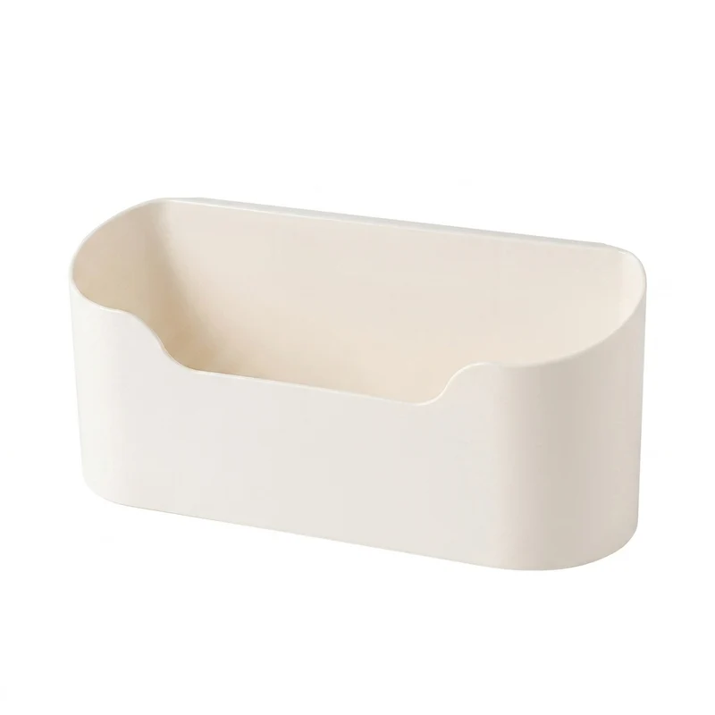 Wall-Mounted Adhesive Storage Rack – Single-Tier PP Organiser for Kitchen & Bathroom