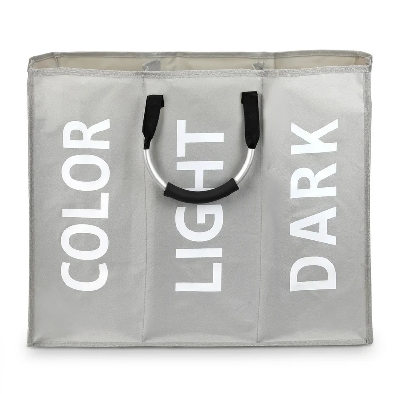 3-Compartment Foldable Laundry Hamper Bag – Waterproof Oxford Fabric