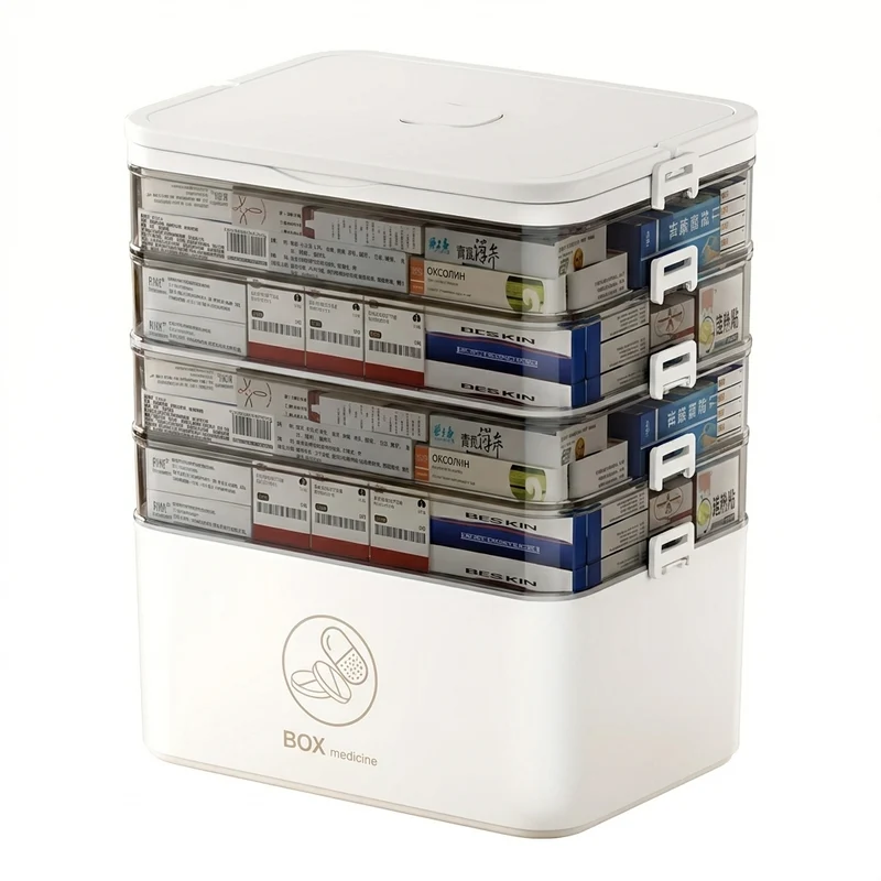 3-Tier Medicine Organiser – Leak‑Resistant Family Emergency Pill Box (Compact, Flip‑Top)