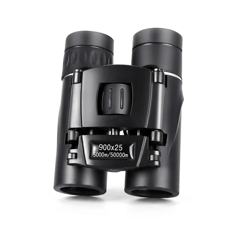 900x25 HD Zoom Portable Binoculars - 25mm BAK4 Prism, Folding Low-Light
