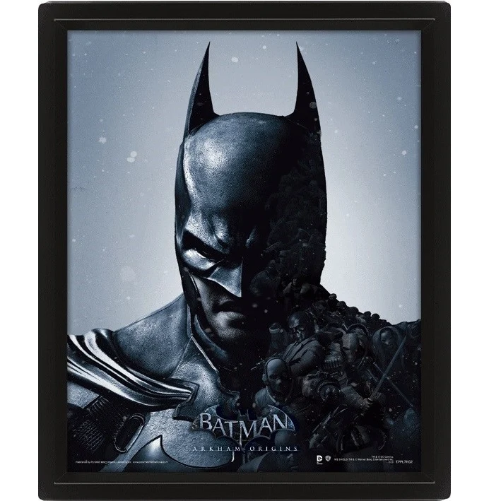 DC Comics - Poster 3D con Cornice (Batman Joker) Lenticular - Batman Arkham Origins