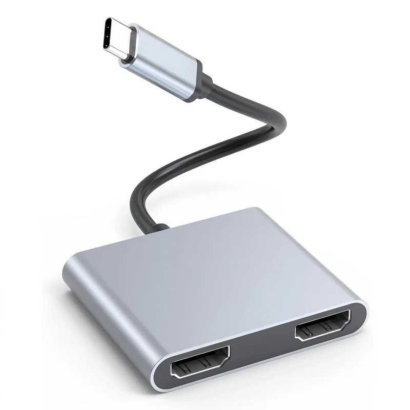 USB‑C to Dual 4K HDMI Adapter — Dual HD Display for Thunderbolt 3/4 & DP Alt Mode Laptops